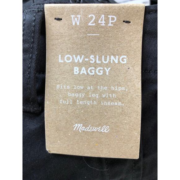 Madewell Petite Low-Slung Baggy Utility Pants Almost Balck NWT 24P - Picture 5 of 9